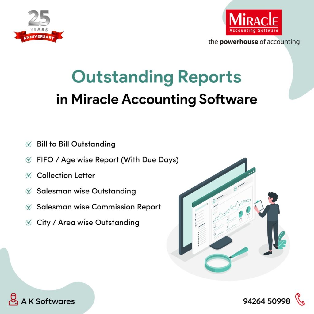 outstanding reports in miracle accounting software